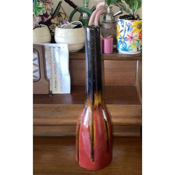 Ceramic Pottery Vase 14" High Rust W/ Brown Tones - Picture 3 of 13